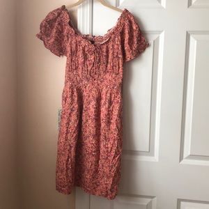 J Crew coral floral print summer dress